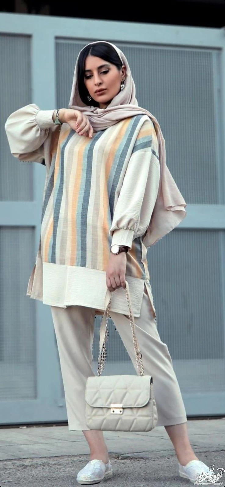 استایل با مانتو نخی